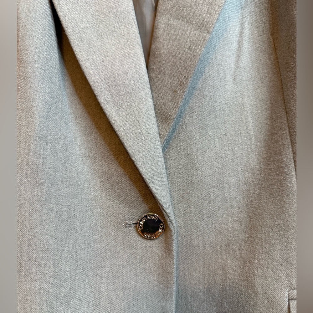 Calvin Klein Women's Soft Gray One Button Notch Lapels Structured Blazer Sz 12 - Picture 10 of 16